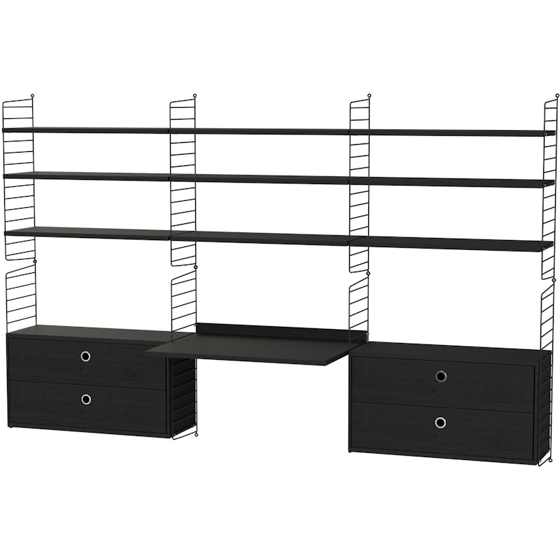 String Shelf Combination F Workspace, Black