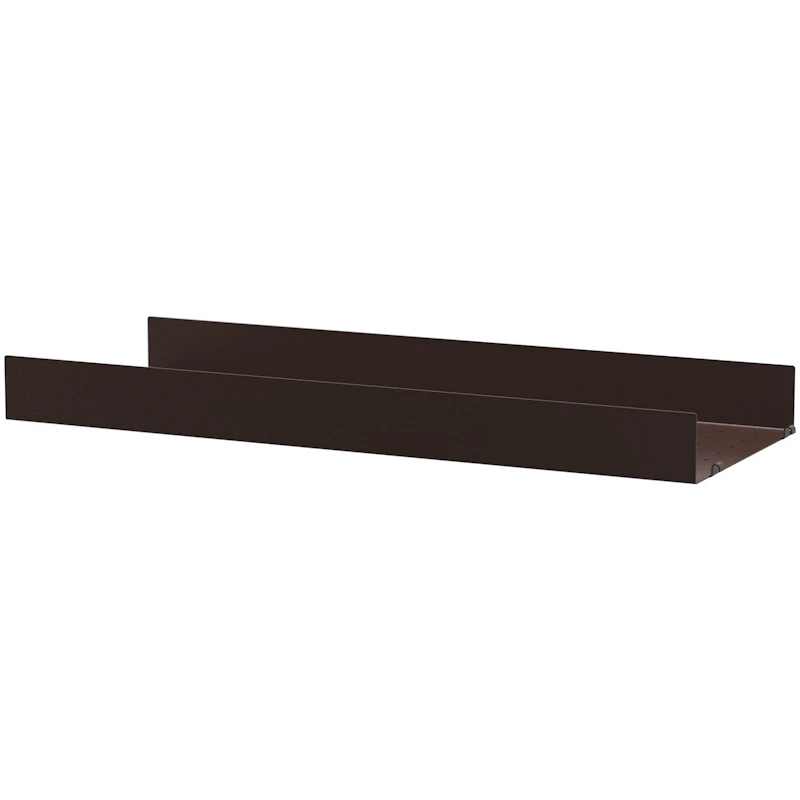 String Shelf With High Edge Metal 30x78 cm, Dark Brown