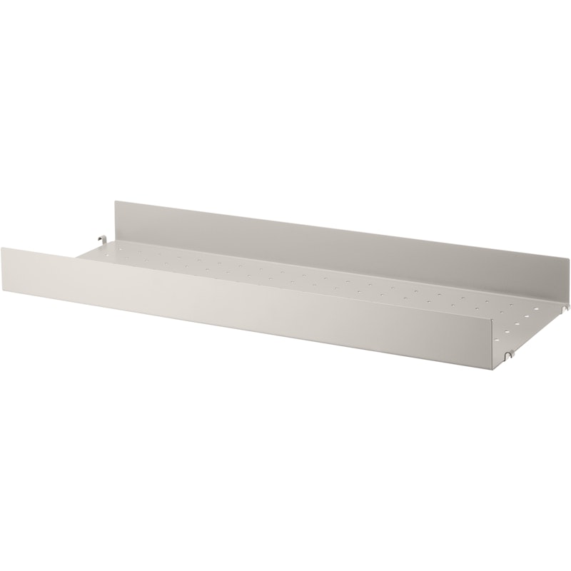 String Shelf With High Edge Metal 30x78 cm, Beige