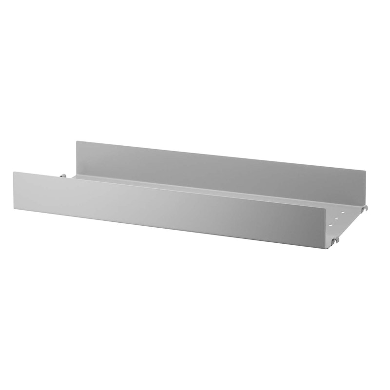 String Shelf With High Edge Metal 20x58 cm, Grey