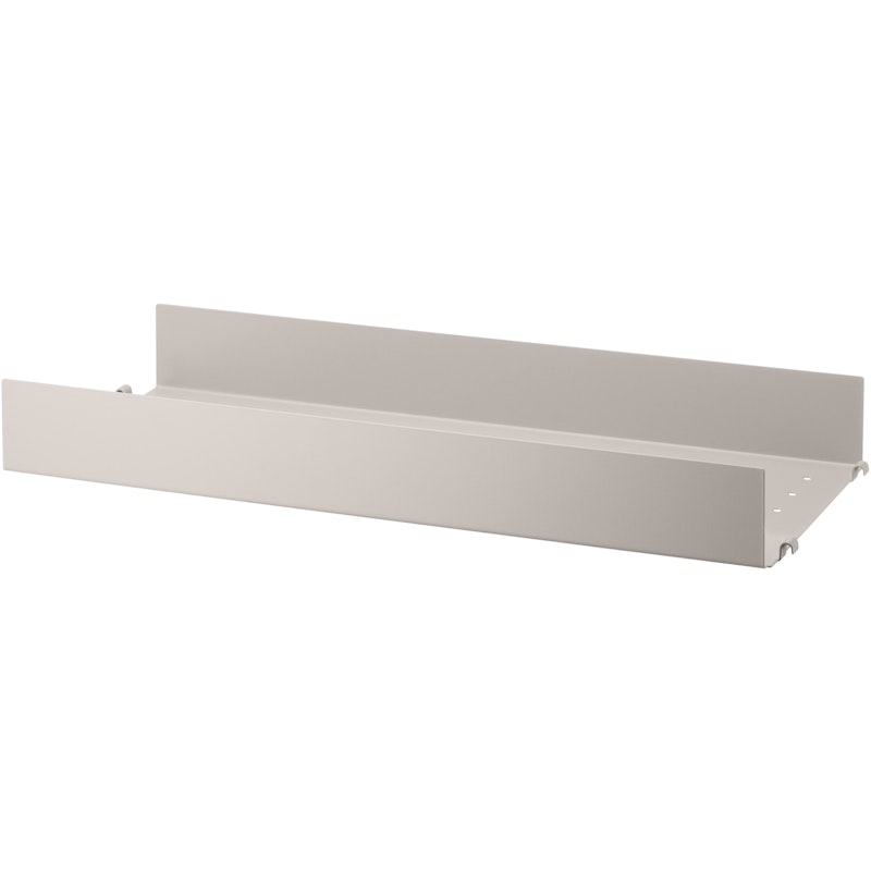 String Shelf With High Edge Metal 20x58 cm, Beige