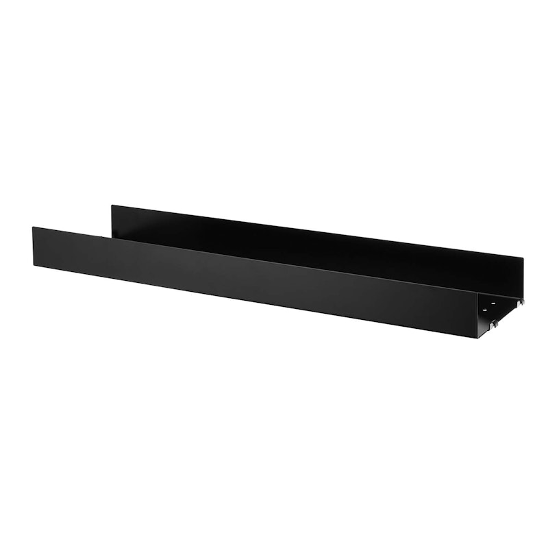 String Shelf With High Edge Metal 20x78 cm, Black