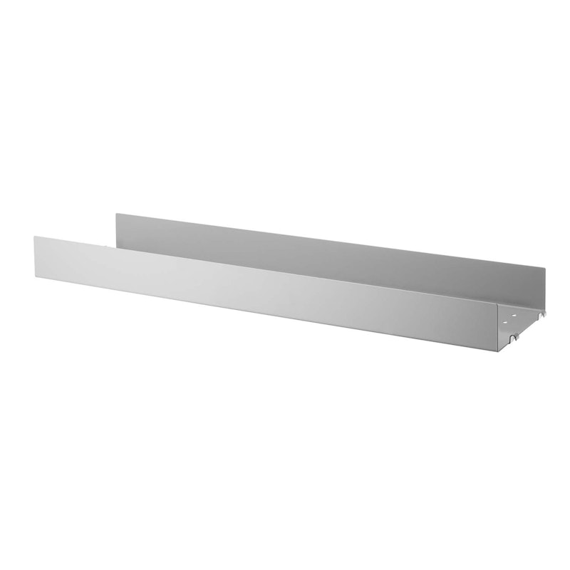 String Shelf With High Edge Metal 20x78 cm, Grey