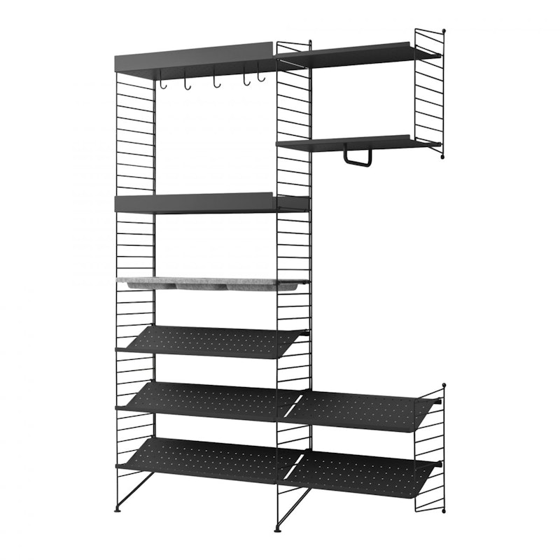 String Shelving System No 11, Black