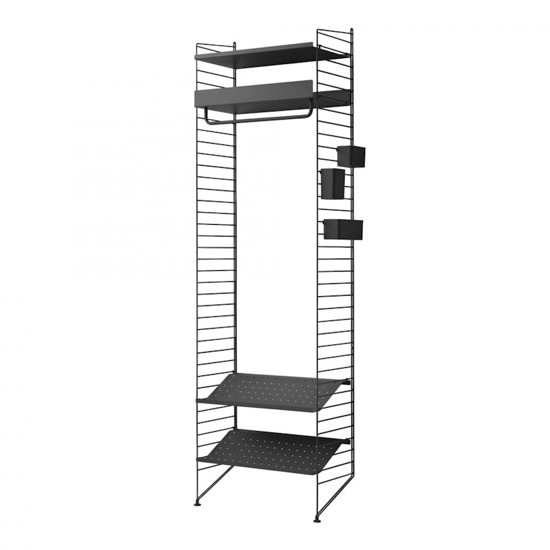 String Shelving System No 13, Black