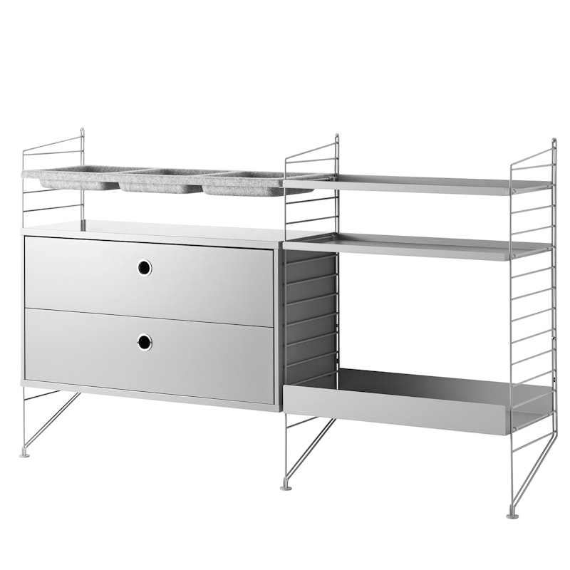 String Shelving System No 15, Grey