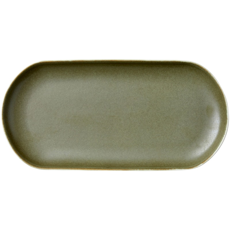 North Serving Dish 19x38 cm, Matte White/Matte Moss