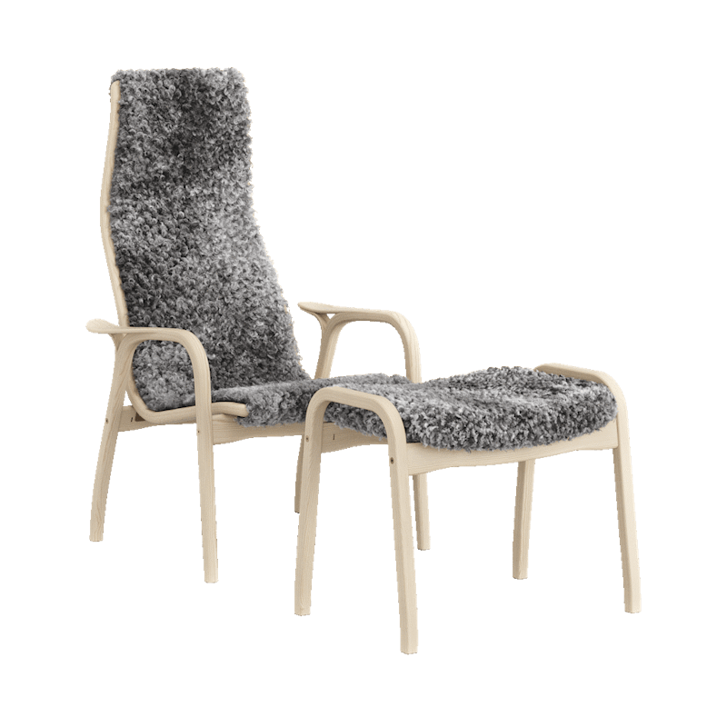 Lamino Armchair With Footstool, Anniversary Edition, Sheepskin / Pinewood