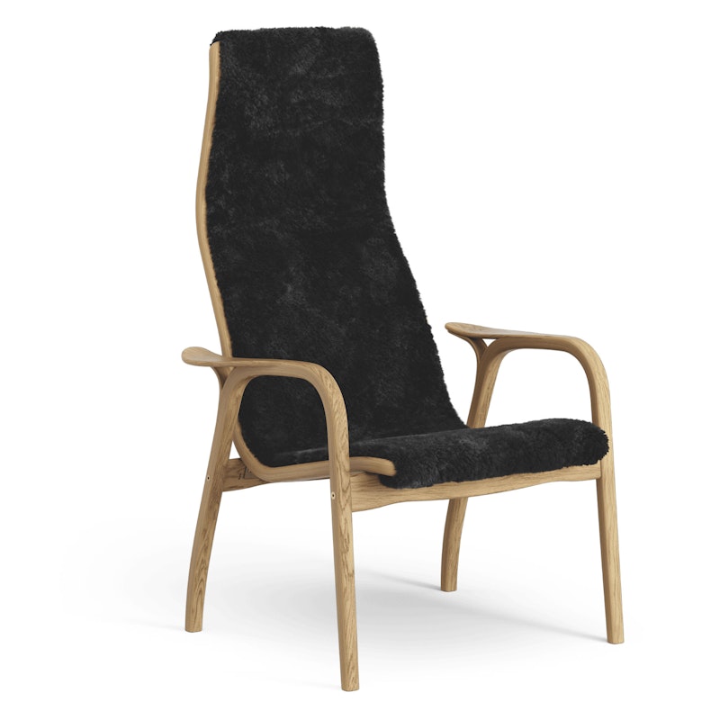 Lamino Armchair, Oiled Oak / Sheepskin Black