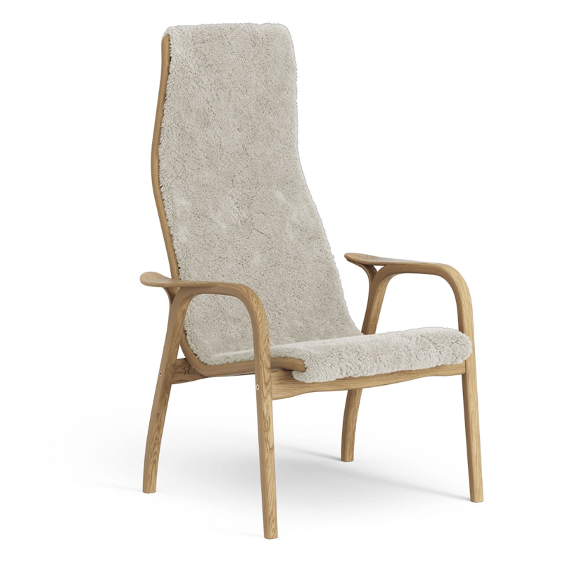 Lamino Armchair, Oiled Oak / Sheepskin Moonlight