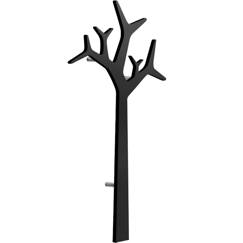 Tree Coat Rack Wall-mounted 134 cm, Black
