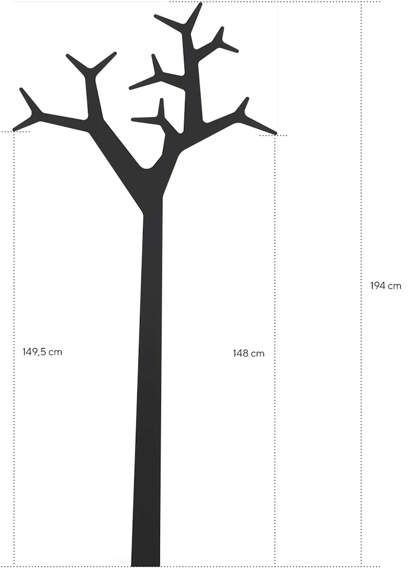 Tree Wall Coat Stand 194 cm, black from Swedese | RoyalDesign Tree Wall Coat Stand 194 cm, black from Swedese | RoyalDesign