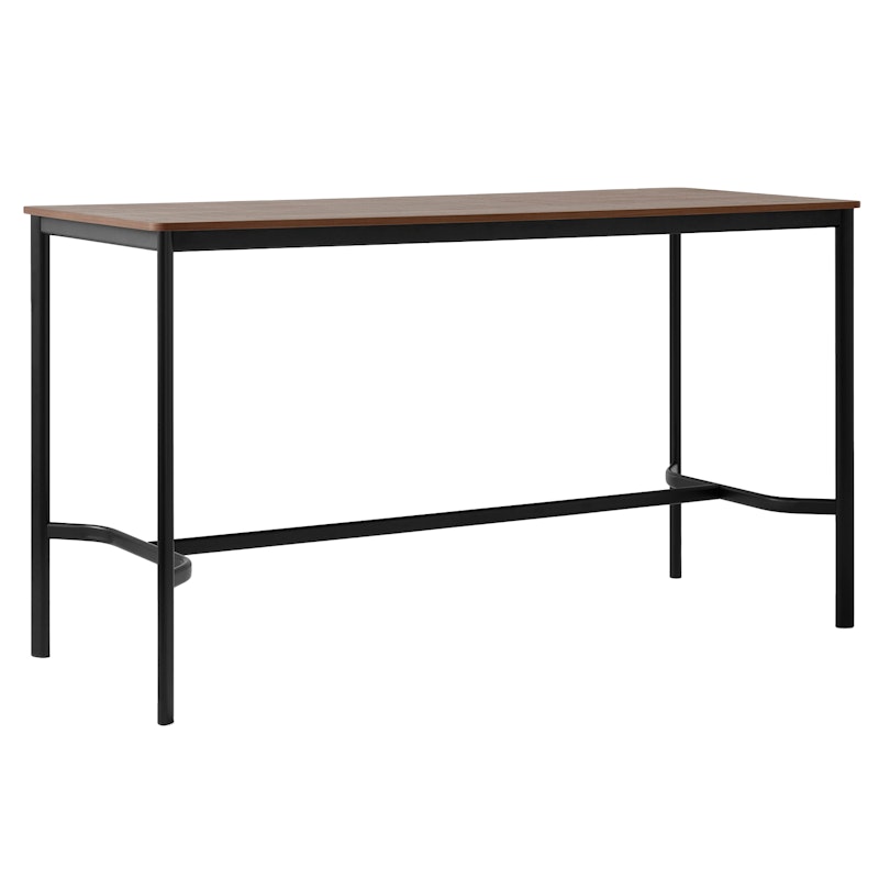 Drip HW64 Bar Table 80x190x105 cm, Walnut Veneer / Black