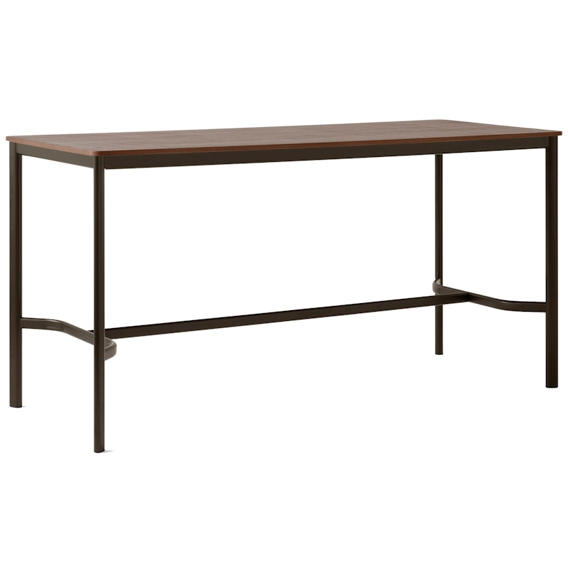 Drip HW62 Bar Table 80x190x95 cm, Walnut Veneer / Black