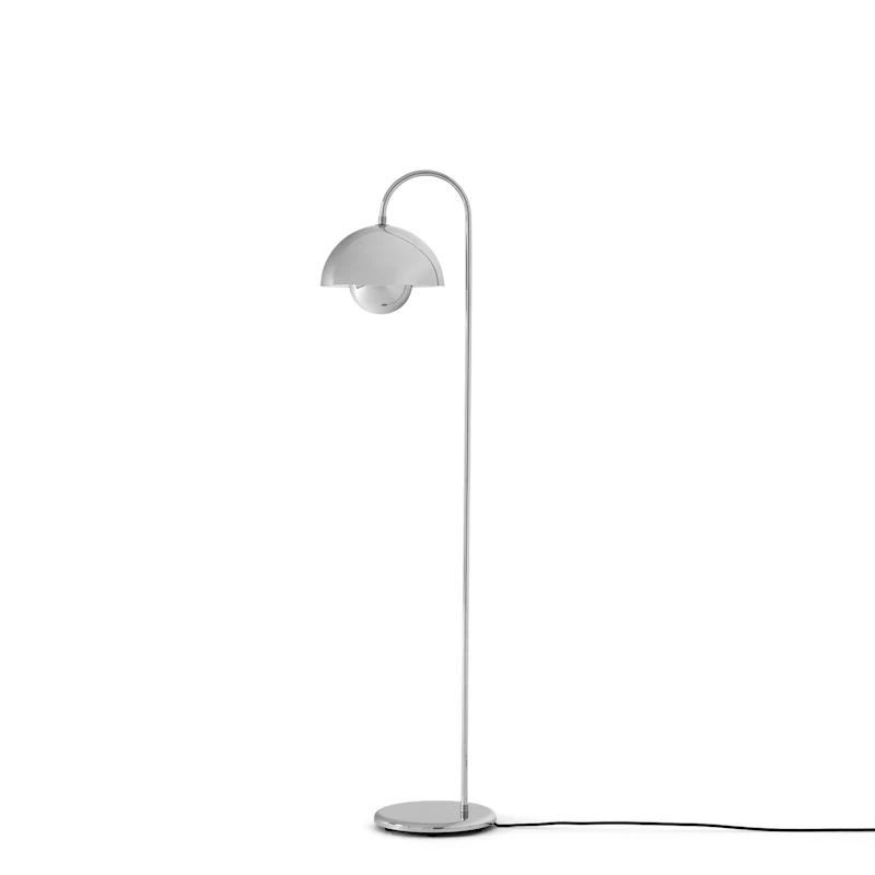 Flowerpot VP12 Floor Lamp, Chrome-Plated