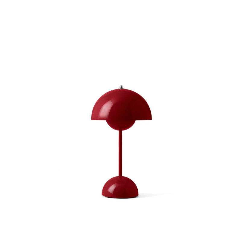 Flowerpot VP9 Table Lamp Portable, Vermilion Red