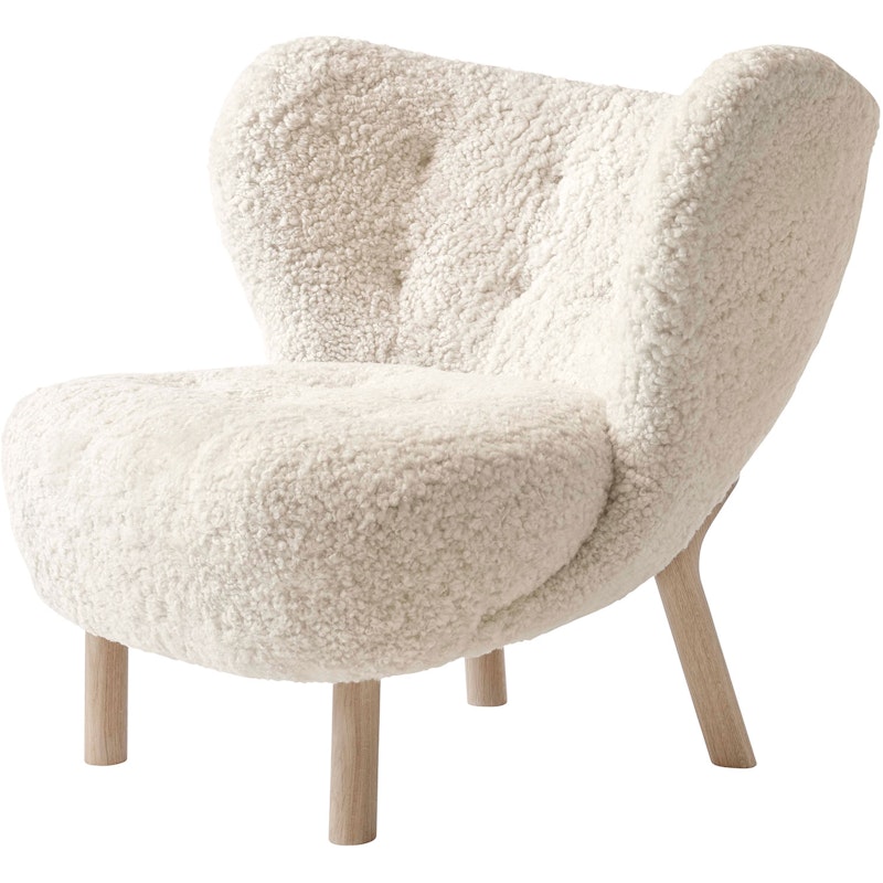 Lilla Petra VB1 Lounge Chair, Sheepskin Moonlight / White Oiled Oak