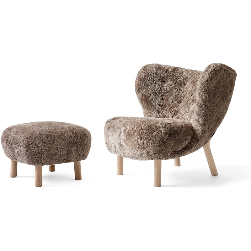 Little Petra VB1 Lounge Chair Set, Sheepskin Sahara / White Oiled Oak