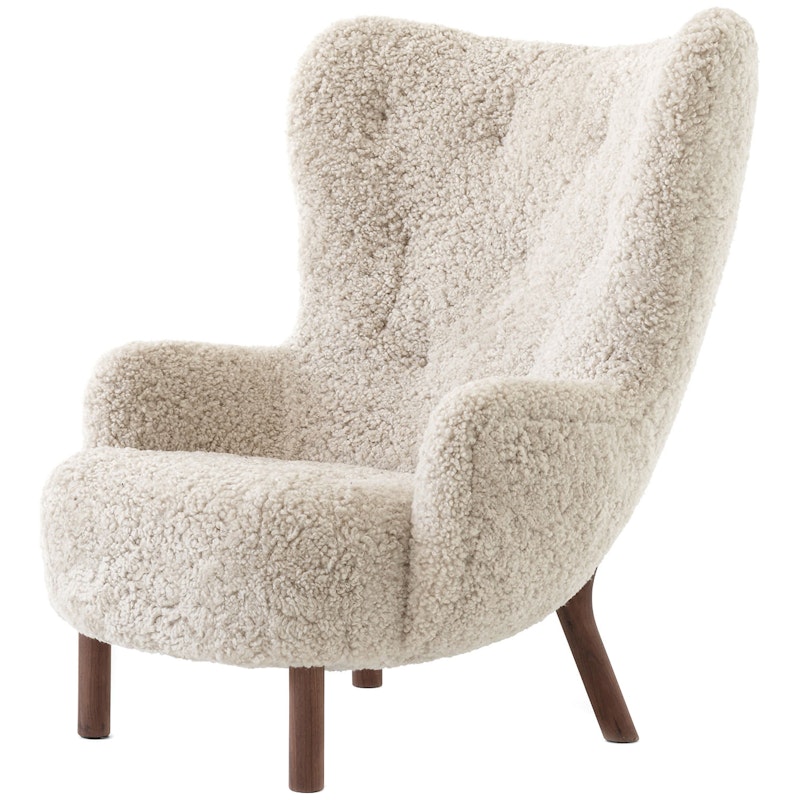 Petra VB3 Armchair, Sheepskin Moonlight / Walnut