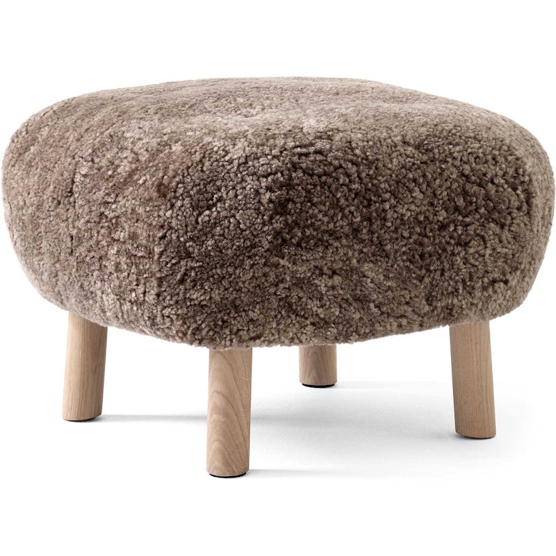 Little Petra ATD1 Footstool, Sheepskin Sahara / White Oiled Oak