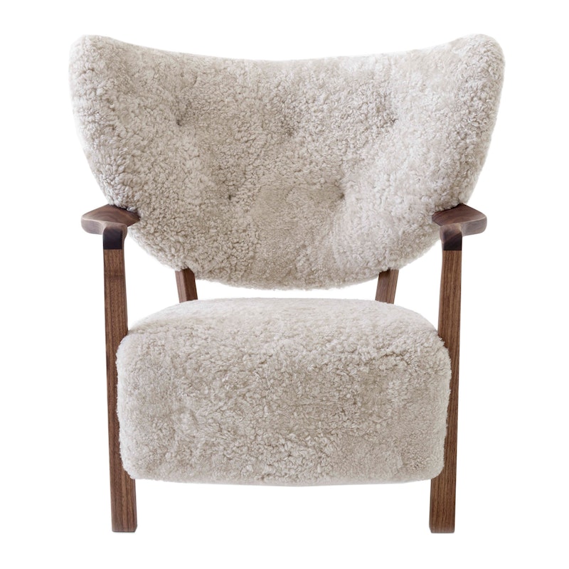 Wulff ATD2 Lounge Chair, Walnut/sheepskin Moonlight