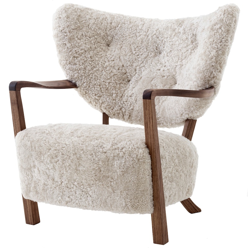 Wulff ATD2 Lounge Chair, Walnut / Sheepskin Moonlight