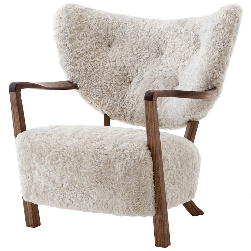 Wulff ATD2 Lounge Chair, Walnut / Sheepskin Moonlight