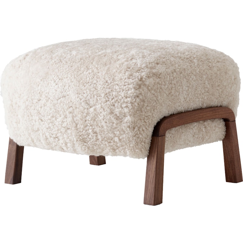 Wulff ATD3 Pouf, Walnut/Sheepskin Moonlight