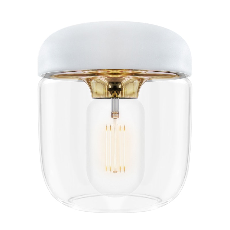 Acorn Lampshade, White / Brass