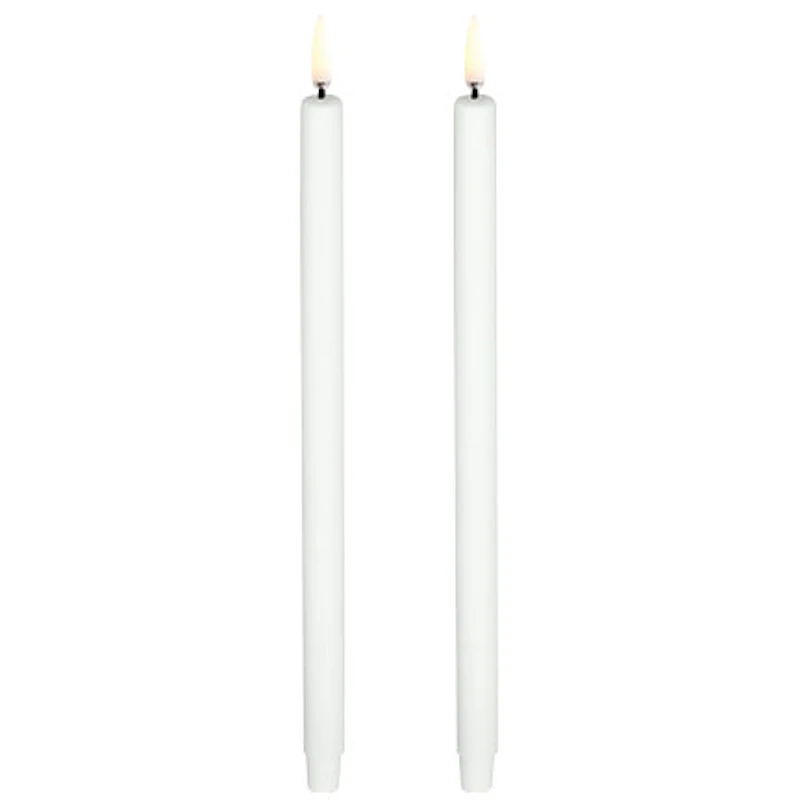 LED Mini Taper Candle Nordic White 2-pack, 1,3 x 25 cm