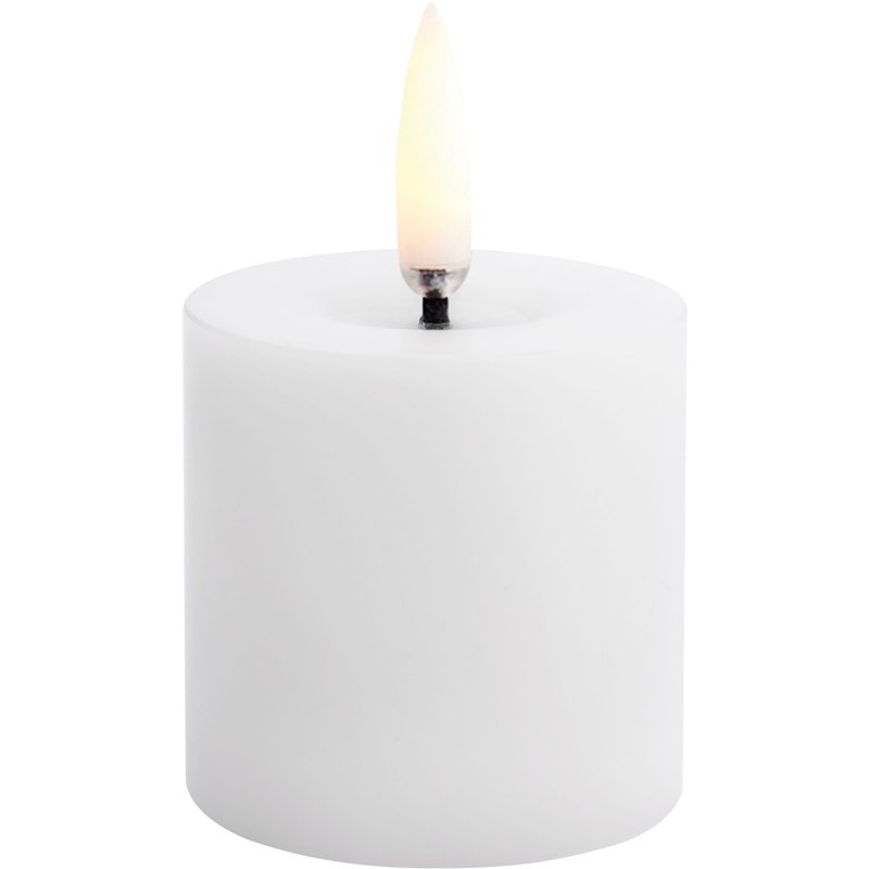 LED Pillar Candle Melted Nordic White, 5x4,5 cm