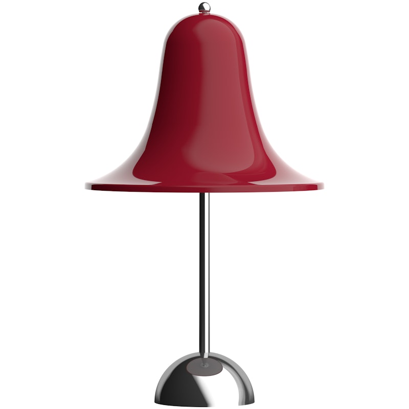 Pantop Table Lamp Portable Ø18, Chrome / Cherry Red