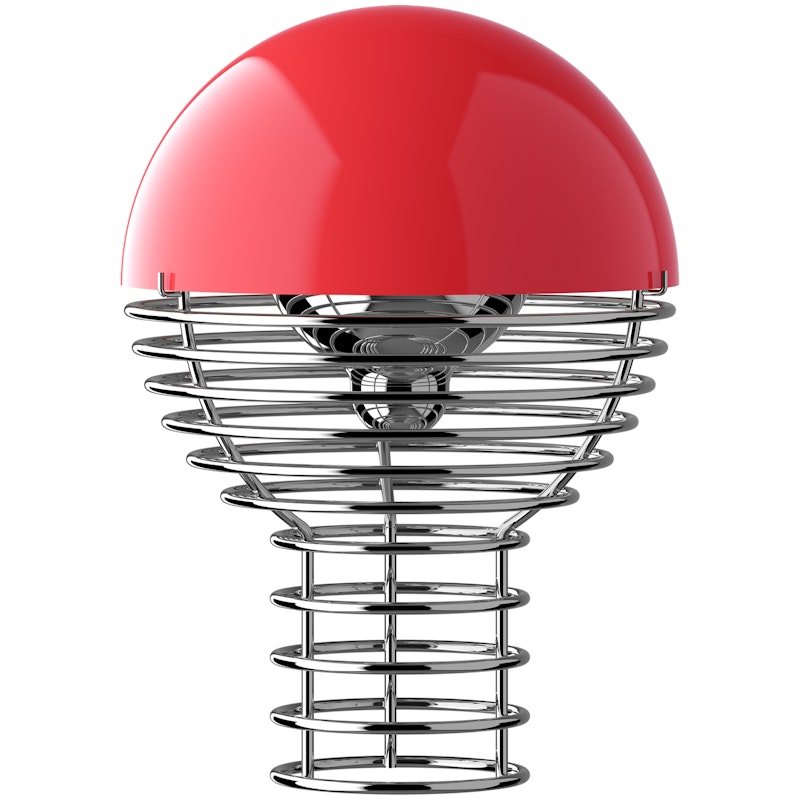 Wire Table Lamp Portable Ø18, Red