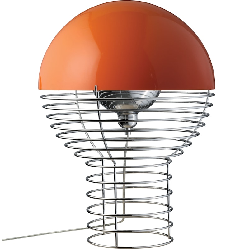 WIre Table Lamp 40 cm, Chrome / Orange