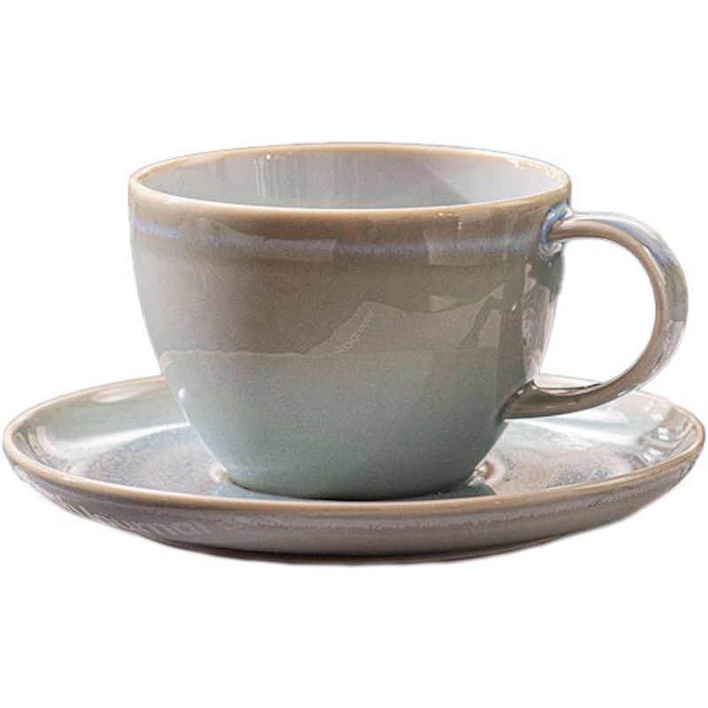 Crafted Blueberry Coffee Cup With Saucer