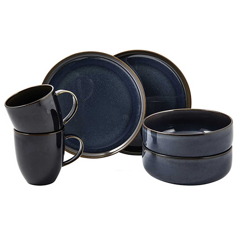 Crafted Denim Breakfast Set 6 Pieces