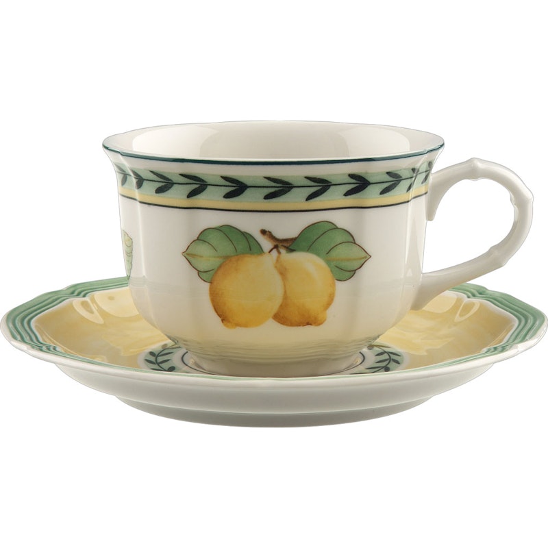 French Garden Fleurence Teacup With Saucer