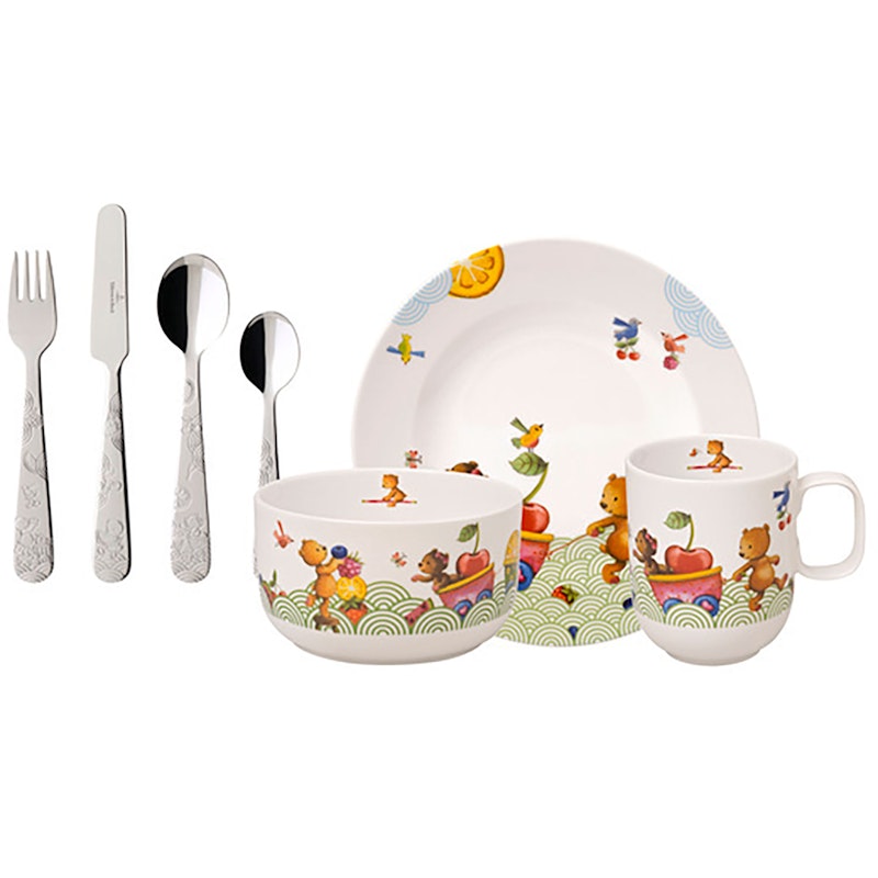 Children'S Dinnerware 7 Pieces, Hungry Bear