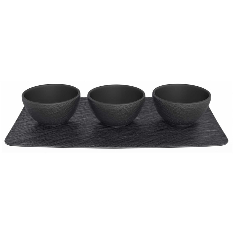 Manufacture Rock Dip Bowl, Black 4-pack