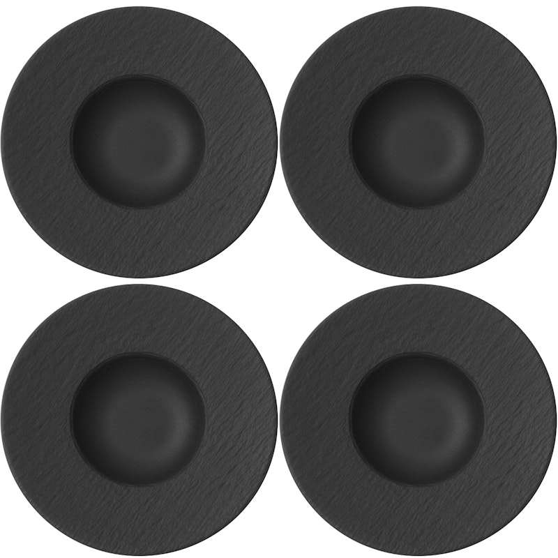 Manufacture Rock Pasta Plate 27,8 cm Black, 4-pack