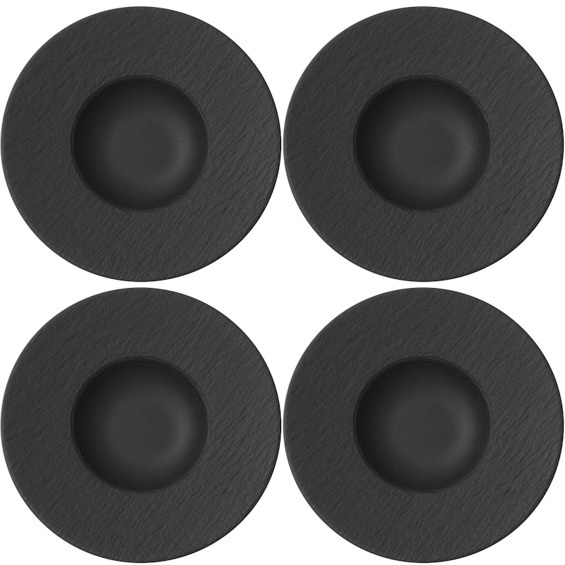 Manufacture Rock Pasta Plate 27,8 cm Black, 4-pack