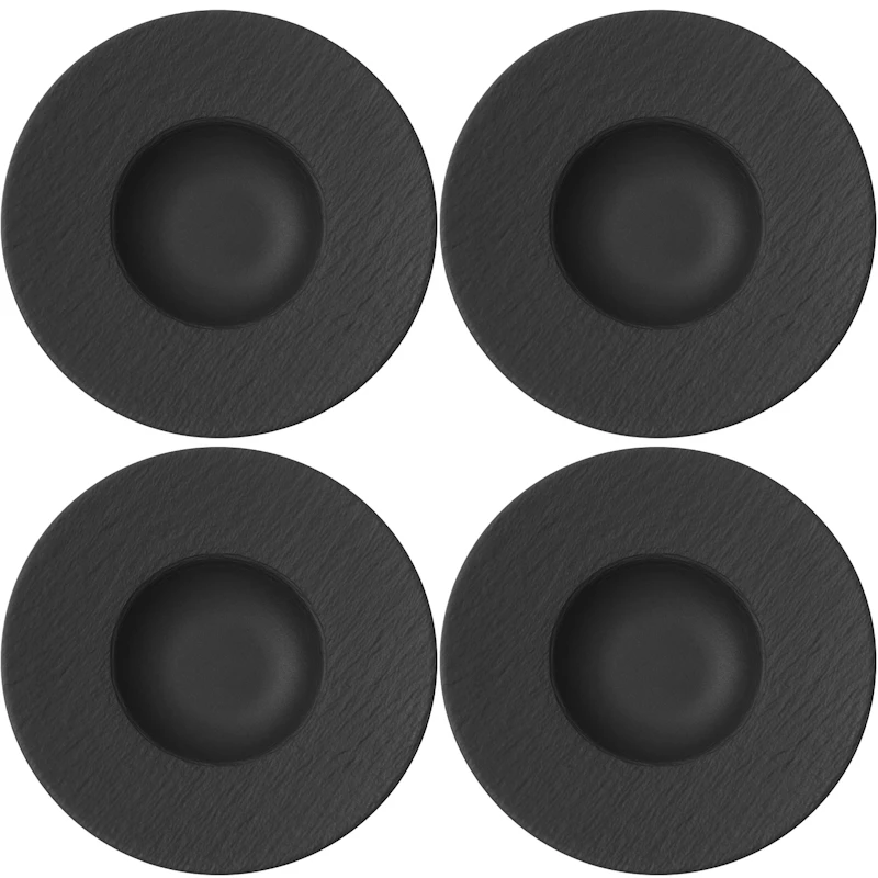 Manufacture Rock Pasta Plate 27,8 cm Black, 4-pack