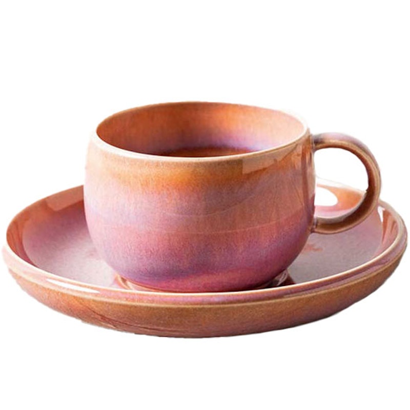 Perlemor Coral Espresso Cup With Saucer