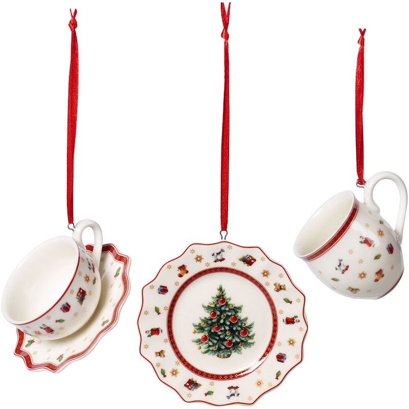 Toy's Delight Christmas Ornament 3-pack, White