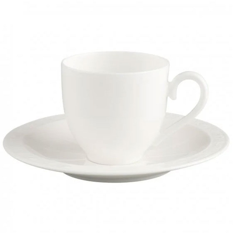 White Pearl Espresso Cup With Saucer