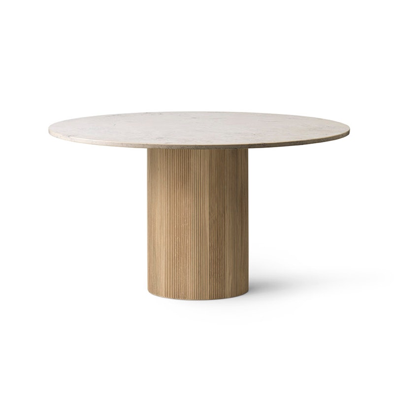 494 Cabin Table Ø130 cm, Beige Marble / Light Oak