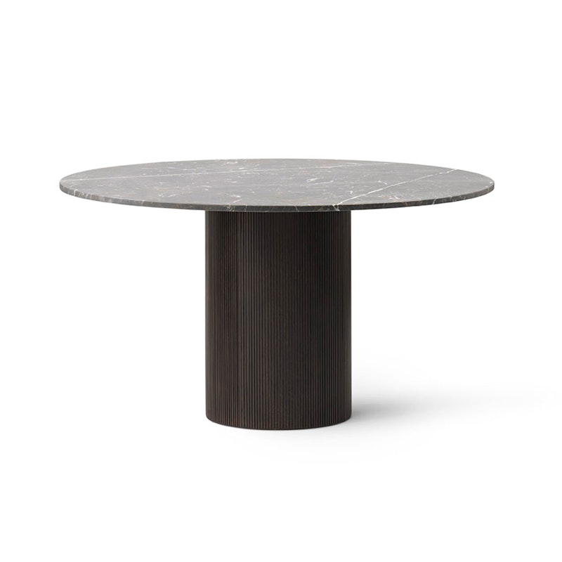 494 Cabin Table Ø130 cm, Grey Marble / Dark Oak