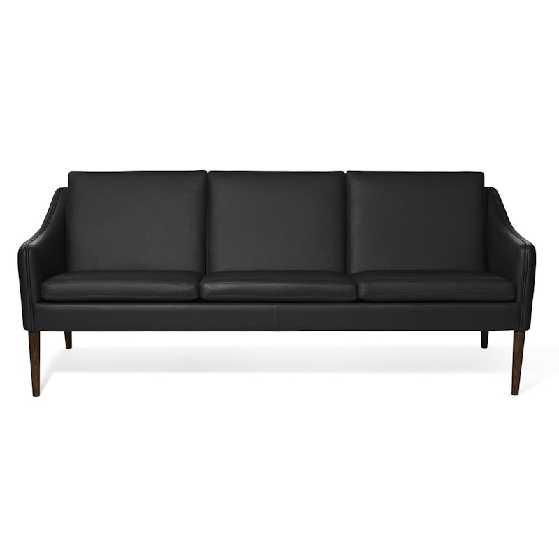 Mr. Olsen 3-Seater Sofa, Black / Walnut Oiled Oak