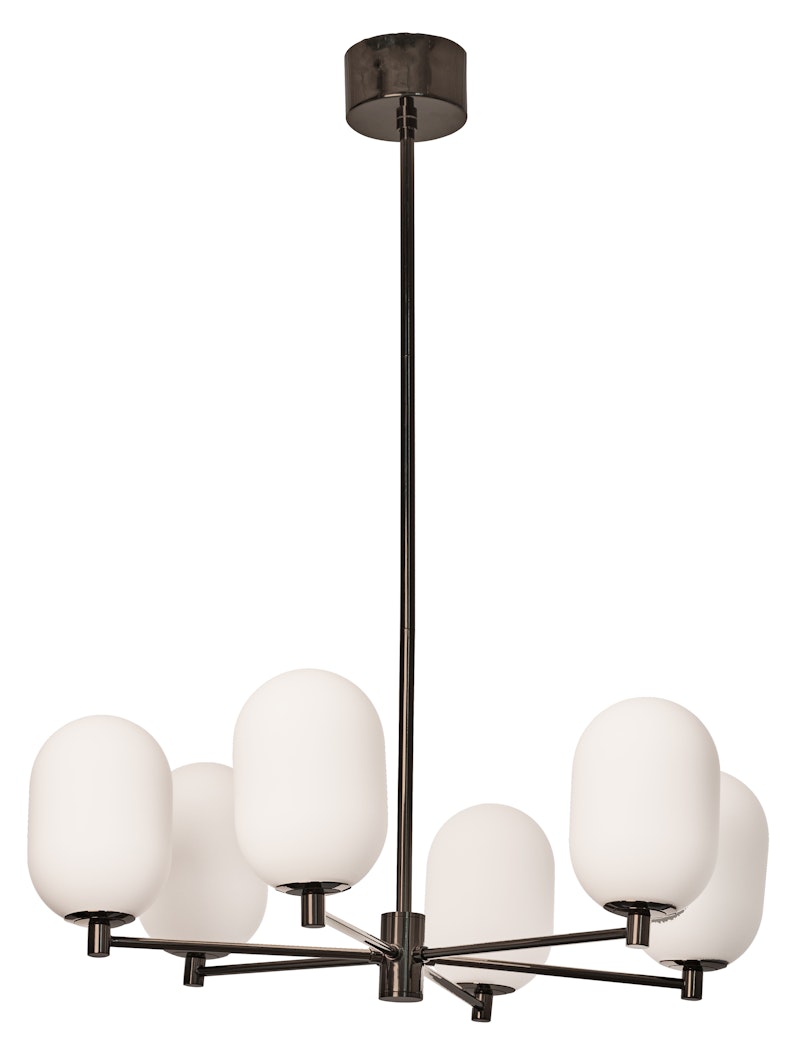 Noor Chandelier 65 cm, Opal / Black