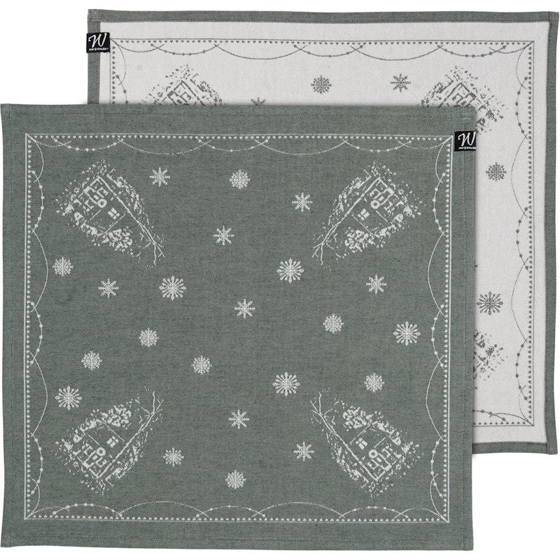 Julemorgen Napkin 2-pack 45x45 cm, White / Green